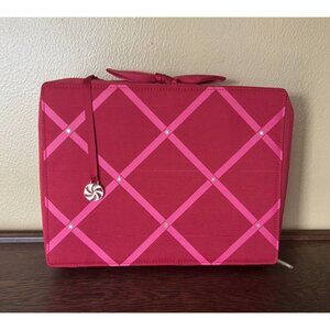 Estee Lauder Red Pink‎ Large Travel Makeup Cosmetics Train Case New 2021